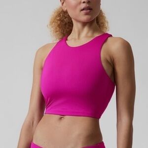 Athleta Conscious Crop Bikini Top D-DD "Electric Fuschia" Size Medium